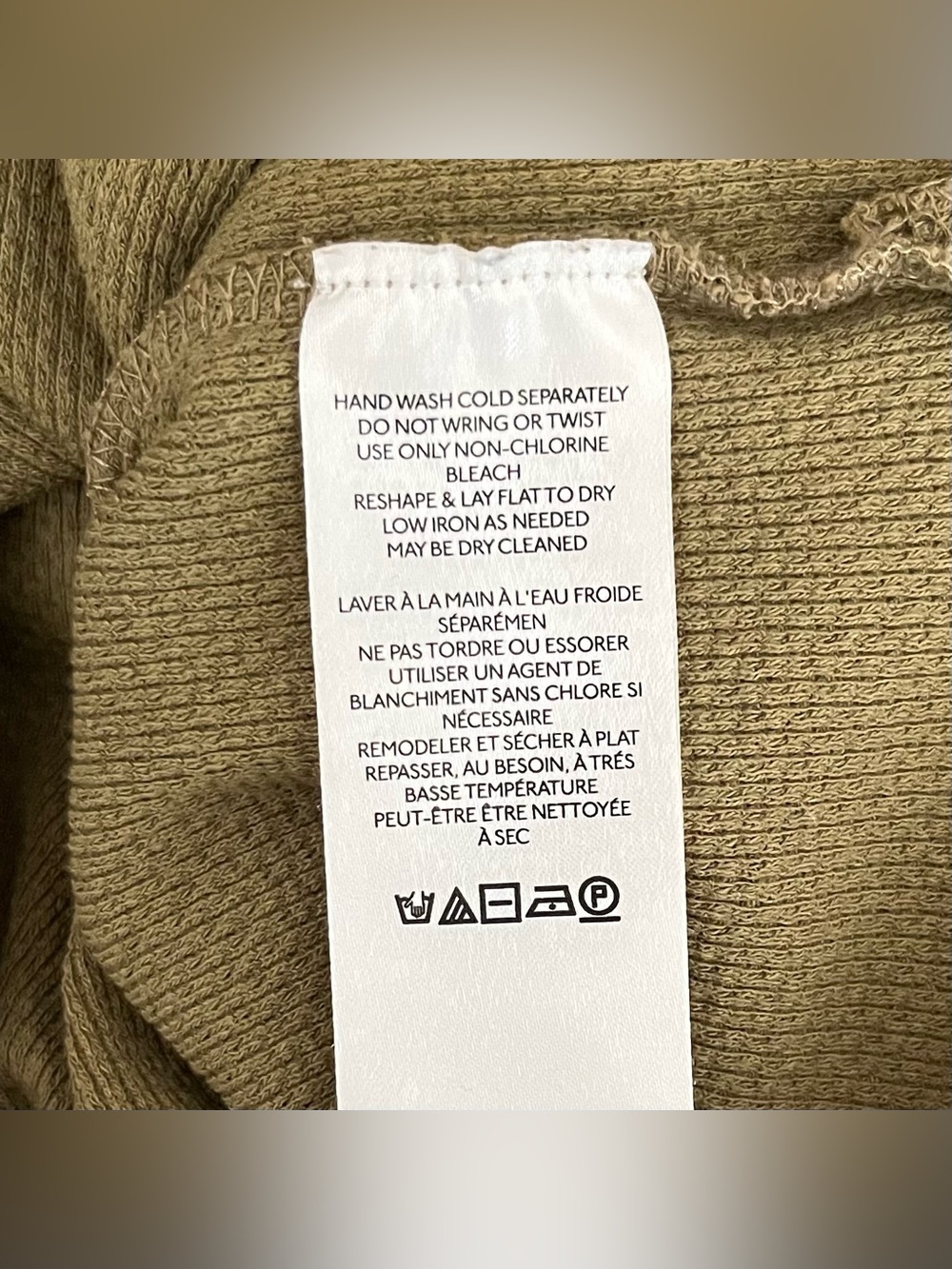 We The Free Women's Mikah Thermal Waffle Knit Top Knit Cuff Army Green XS Boho - Picture 9 of 10